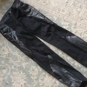 Super cute leather and stretch cotton pant
